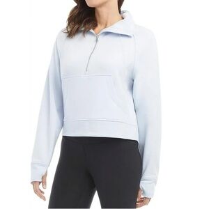 half-ribbed quarter-zip pullover